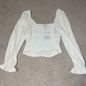 Cropped Square Neck Long Sleeve